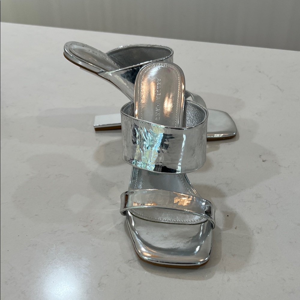 Azalea Wang silver Strappy Heels
